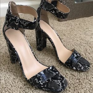 Snake print heels